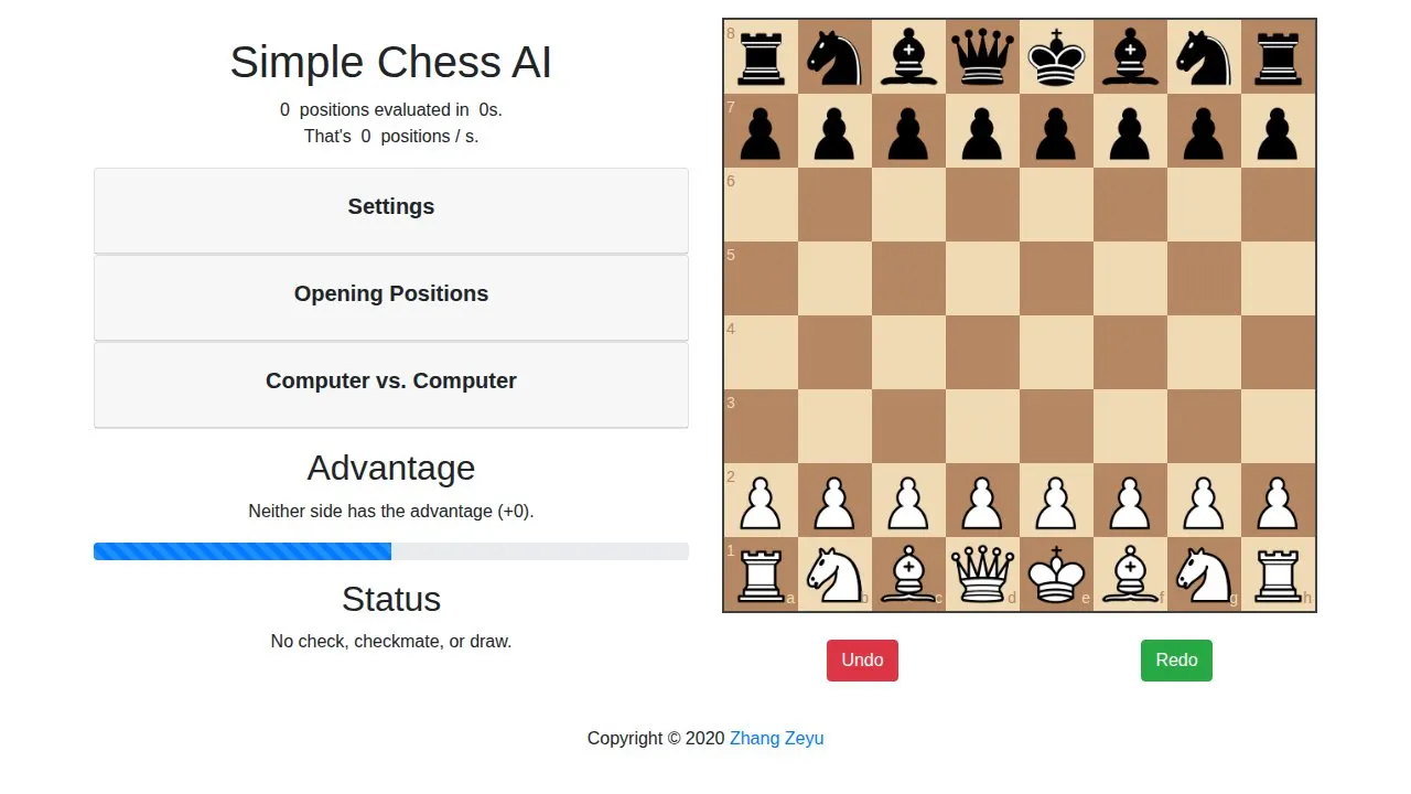 Chess vs AI screenshot